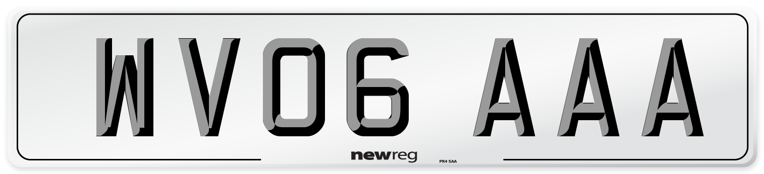 WV06 AAA Number Plate from New Reg
